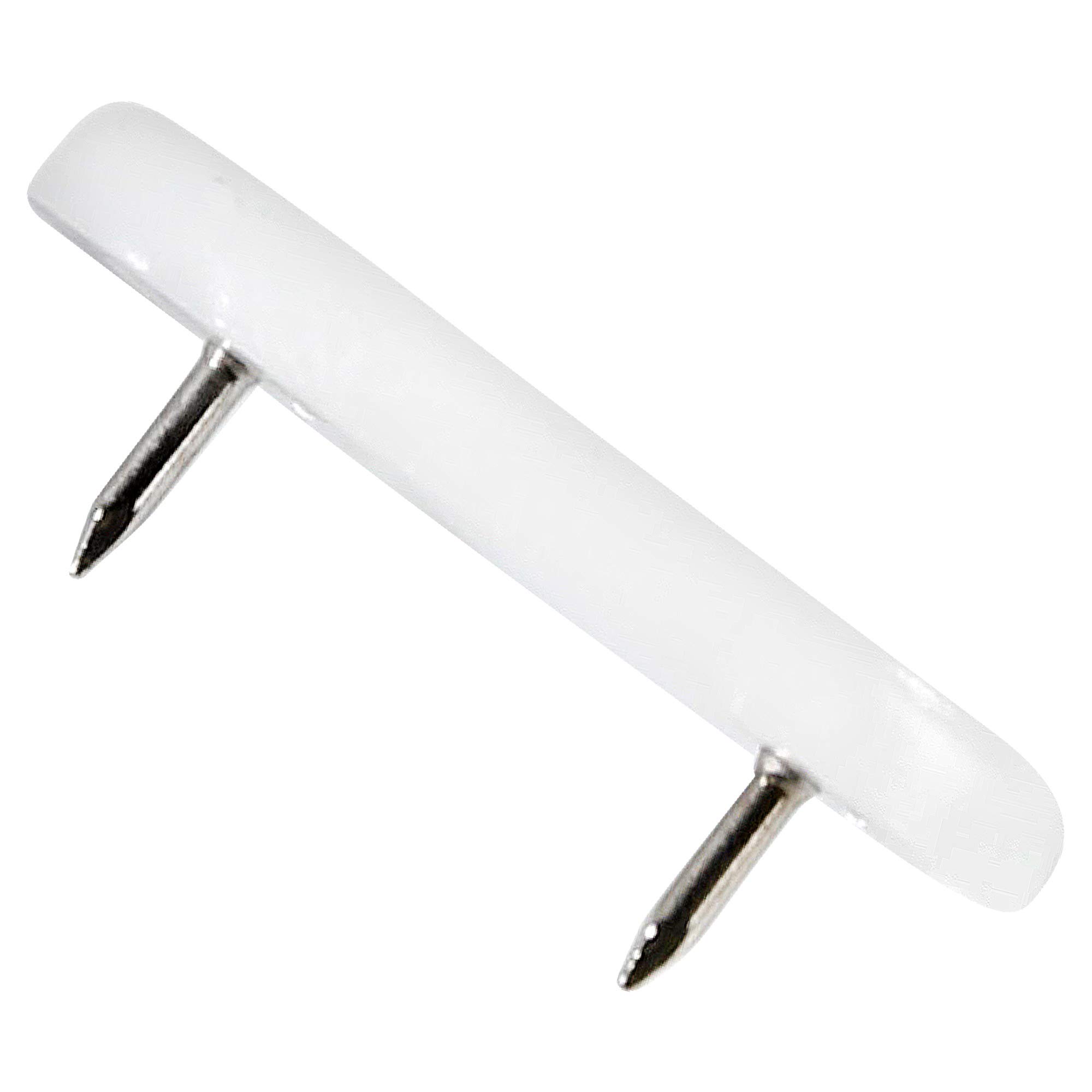 Adsamm® / 4 x Glides in plastic with nail | 0,71'' x 1,73'' (18x44 mm) | white | angular | Premium quality furniture sliders with nail by Adsamm®
