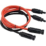 1 Pair Black + Red 10AWG(6mm²) Solar Panel Extension Cable Wire Connector Solar Adaptor Cable with Female and Male Connectors