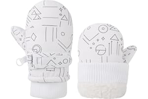 Huuflyty Toddler Gloves Waterproof Toddler Winter Mittens for Kids Snow Gloves Warm Baby Winter Mittens for Boys Girls