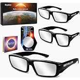 Keyaluo Solar Eclipse Glasses AAS Approved 2026 - ISO 12312-2:2015(E) &amp; CE Certified, 3 Pack Durable Plastic Eclipse Glasses for Direct Sun Viewing