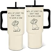 Get Well Gifts for Women Men, Get Well Soon Tumbler 24 Oz, Inspirational Recovery Gifts for Chemo Patients After Surgery, At Least You Don't Have to Wear a Cone