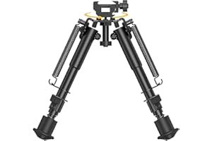 CVLIFE 6-9 Inch Picatinny Bipod with 360 Degrees Swivel Bipod Picatinny Adapter & Spring Return Rifle Bipods for Hunting