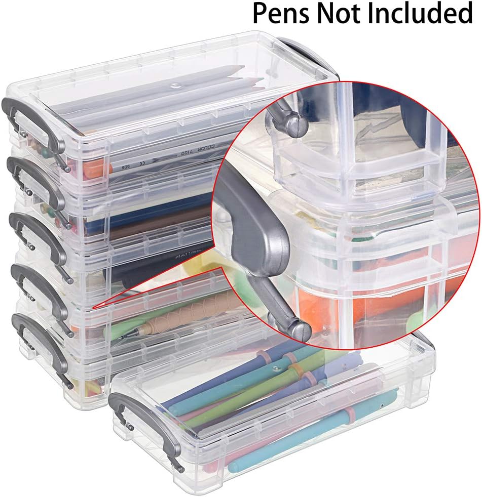 BTSKY Large Capacity Pencil Box, Office Supplies Storage Organizer Box, Brush Painting Pencils Storage Box Watercolor Pen Container Drawing Tools(6 Pack): Home Improvement