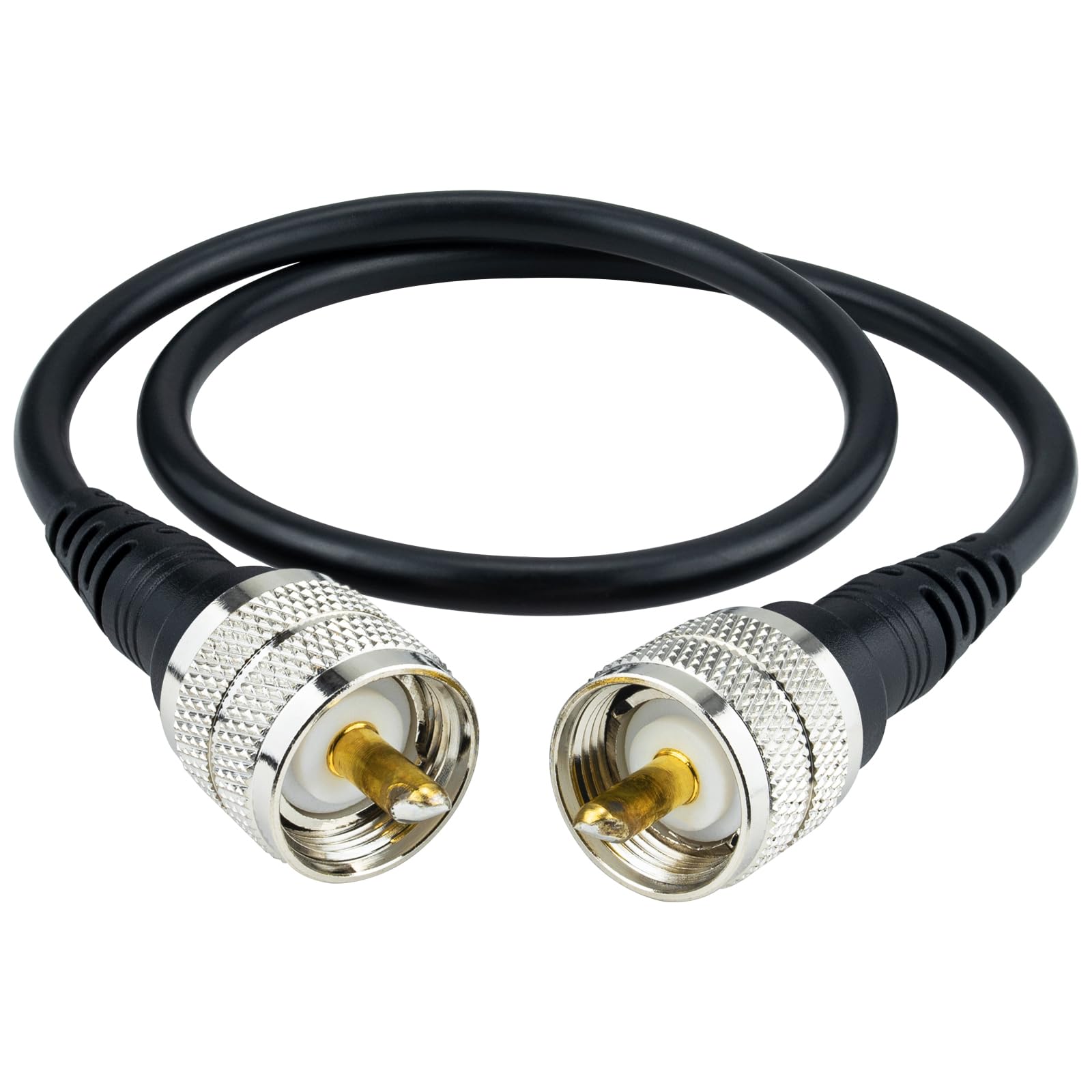 Boobrie Upgraded PL259 50CM CB Radio Extension 50ohms RG58 Coaxial Cable UHF PL-259 to PL-259 Low Loss CB Coax Jumper Cable for Antenna SWR Meter Ham Radio Broadcast Telecom
