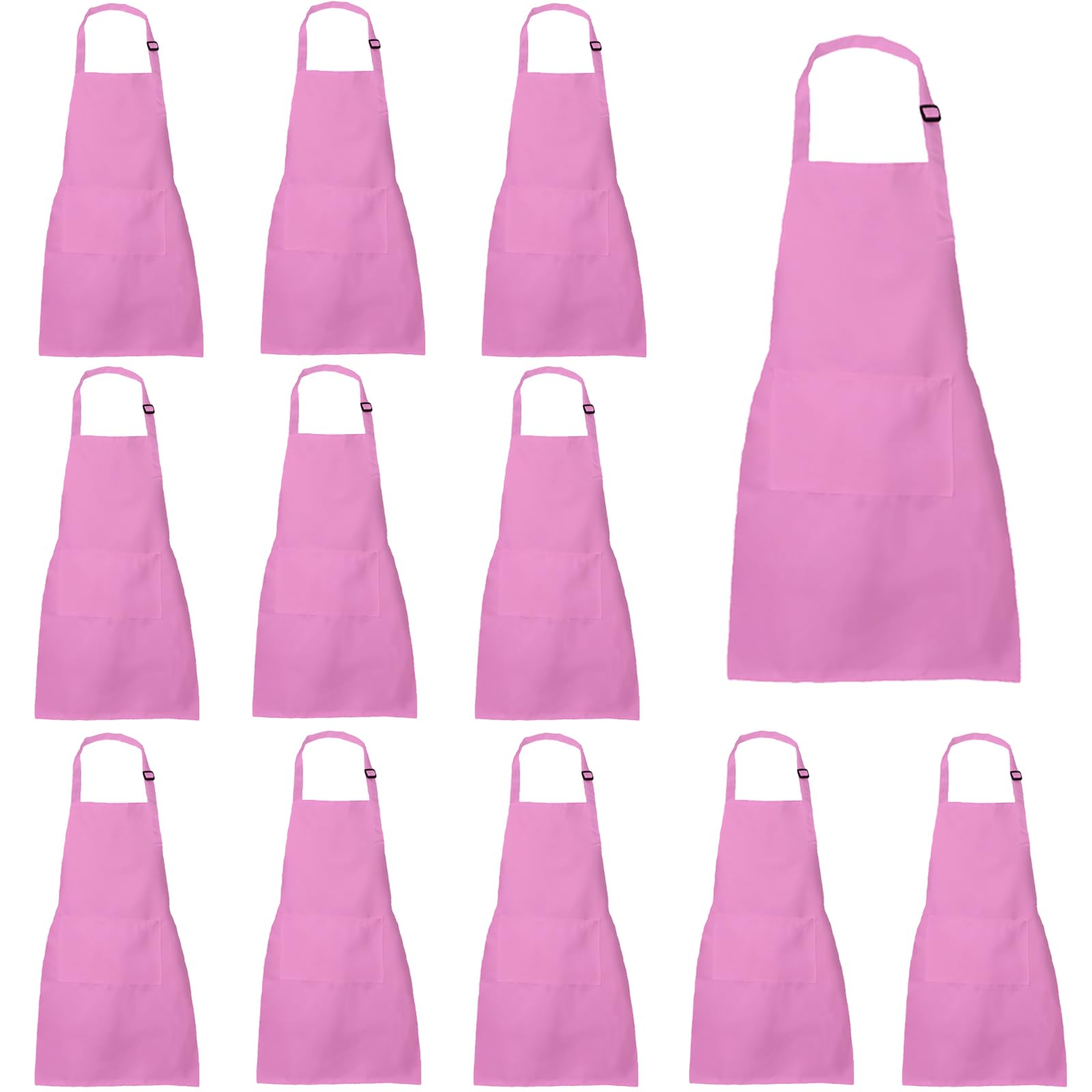 XIEJINJIA 4/12/24 Pack Waterproof Kids Apron with Pockets Adjustable Children Chef Artists Child Cooking Baking Painting for Boys and Girls