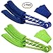 SENHAI Duster, Set of 2 Microfiber Cleaner Brush for Window Blinds, Air Conditioner, Vent, with 2 Extra Sleeves, Blue & Green, ABS Material