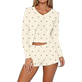 REVETRO Women's 3 Piece Lounge Sets Cute Button Down Pajama Sets Spring Outfits Workout Set Y2K Sexy Pajamas