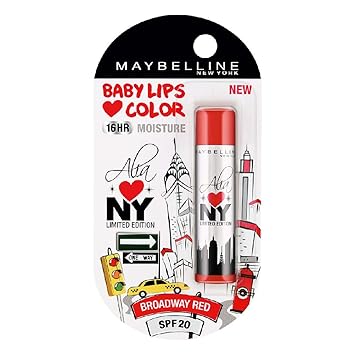 Maybelline Baby Lips Alia Loves New York, Broadway Red, 4g