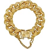 Hip Hop Cuban Link Chain Man's Bracelets Luxury Vintage 24K Gold Plated Copper Charm Chunky Bracelet Punk Jewelry Gift