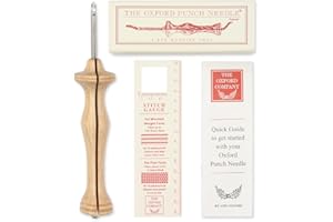 The Oxford Punch Needle #10 (1/4 inch Loop) Fine Point Punch Needle | Patented Design | Ergonomic Natural Wood Handle | Electropolished Steel Tip | Ideal for Rug Hooking
