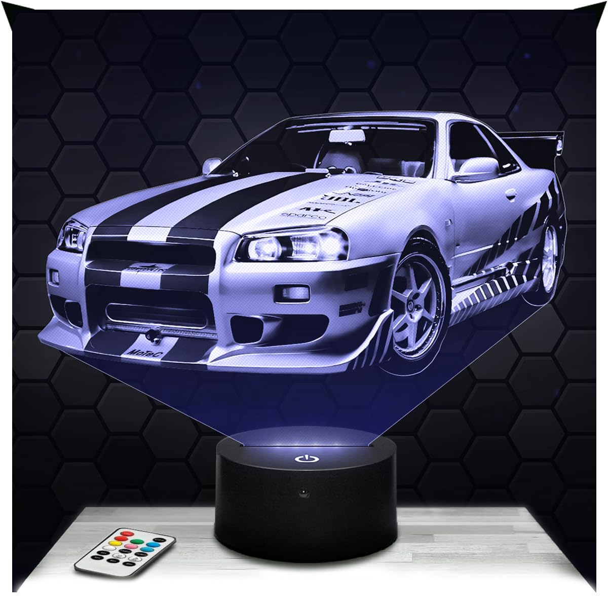 Lampephoto.fr - N. Fast and F. 11 D Lampe, Touch Nachtlicht, Deko Supercar Kollektion, Geschenkidee für Männer, Sportwagen Nachtlicht Dekoration für das Schlafzimmer, Originelle Geschenk, TOP