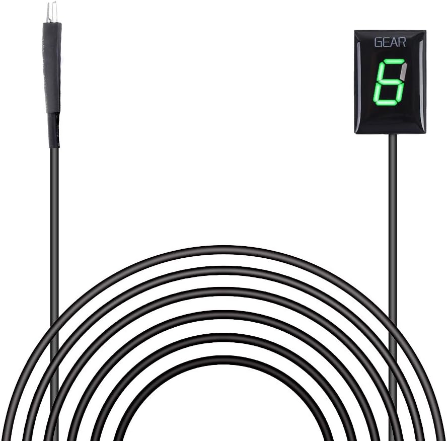 IDEA Motorbike Gear Indicator for Kawasaki, Plug and Play Waterproof LED Display Motorcycle Indicator for Year 2011-2019, Read ECU Data Only (Green)