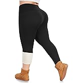Plus Size Fleece Lined Leggings for Women, Thermal Winter Leggings with Tummy Control, Thick Warm Pants for Cold Weather