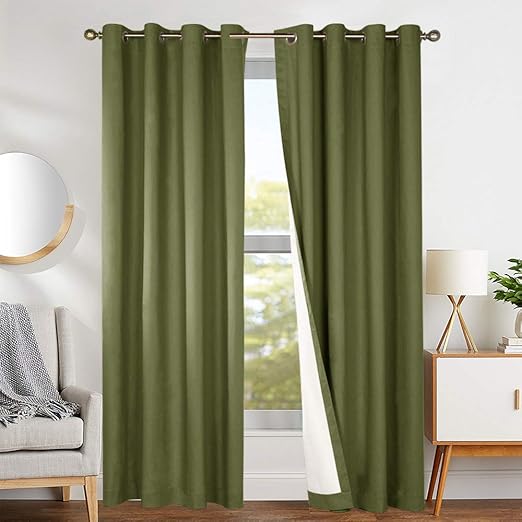 Amazon Com Jinchan Blackout Curtains Lined Thermal For Bedroom