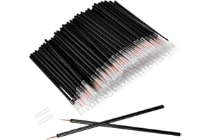 TRINKRITTEY 150 Pcs Disposable Eyeliner Brush Set Ultra-fine Point Eye Liner Applicator Cosmetic Eyelash Brush Wands Applicator Black Makeup Eye Liner Tools for Eyelash Lip Liquid Eyeliner Lipstick
