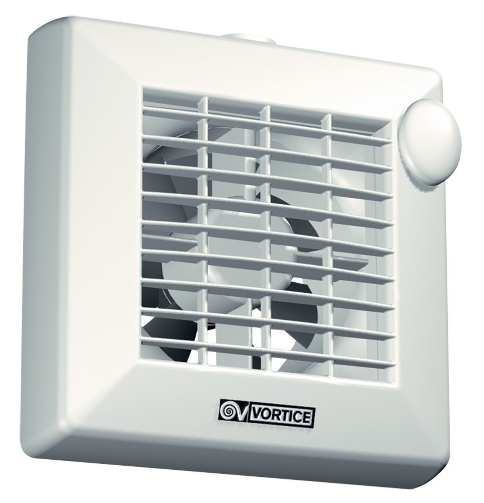 Vortice Punto M 100/4 Small Room Fan Automatic Inner Flap, 90 Degree Diversion, 10 cm Pipe Connection.