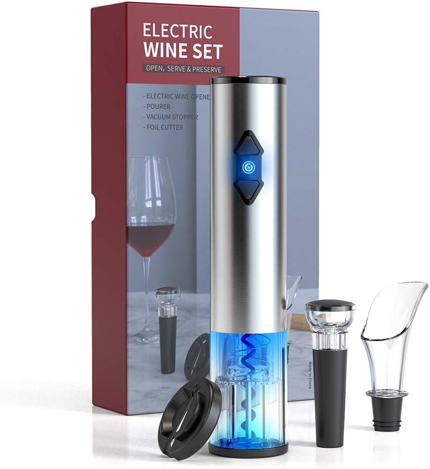 CIRCLE JOY Electric Wine Bottle Openers Set, Battery Operated Wine