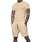 Uni Clau Mens Short Sets 2 Piece Outfits Fashion Summer Tracksuits Casual Shirt and Shorts Set
