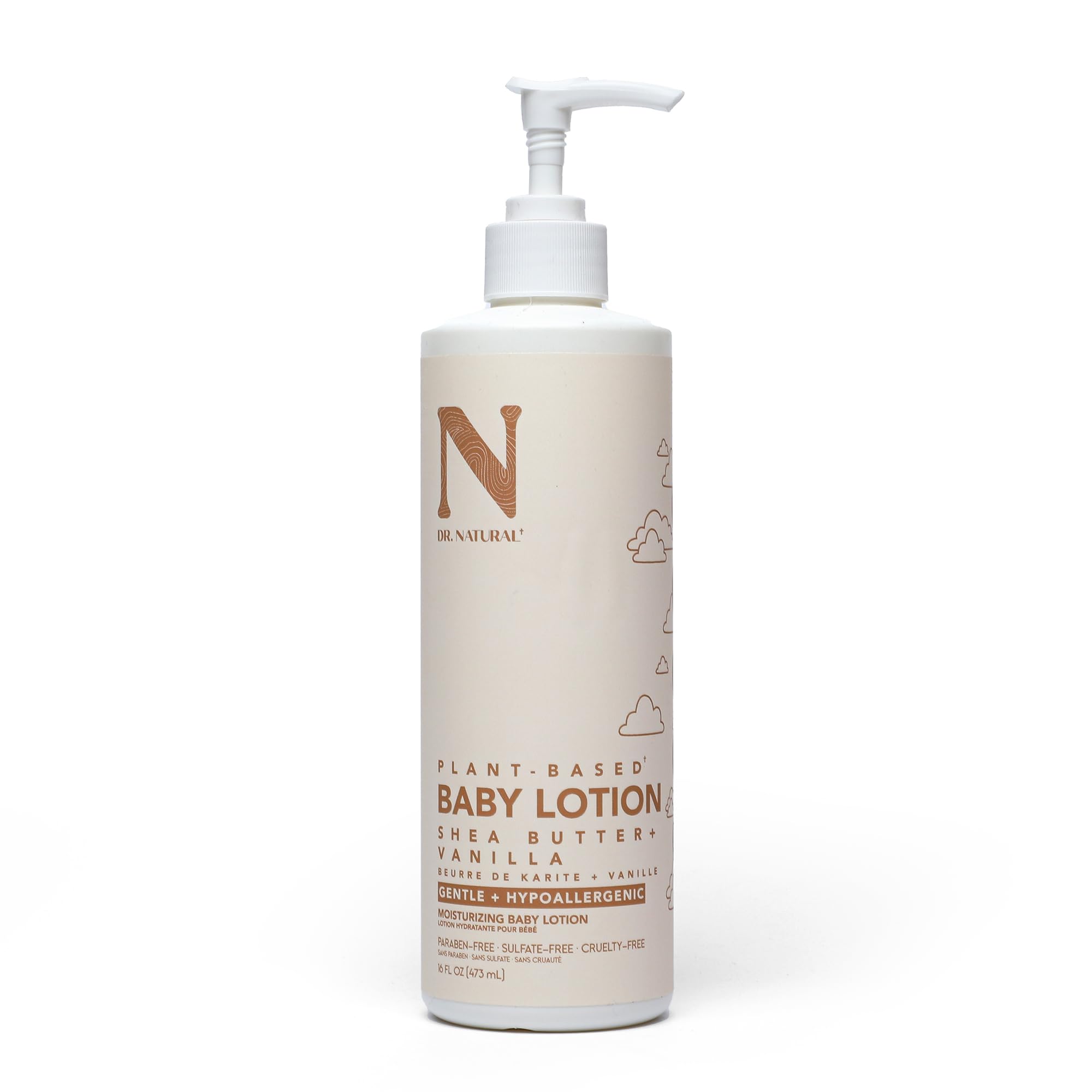 Dr. Natural Moisturizing Baby Lotion - Shea Butter Baby Lotion for Newborn and Kids - Sensitive Skin Body Lotion - Shea Butter and Vanilla - 473 ml