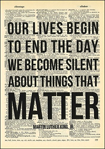 Fresh Prints of CT MLK JR. Quote - Dictionary Art Print Printed On Authentic Vintage Dictionary Book Page - 8 x 10.5