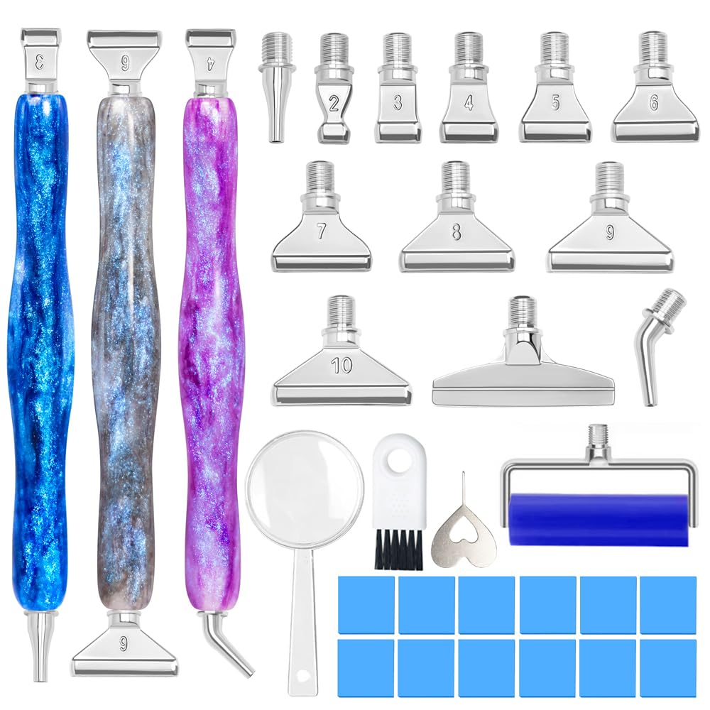Photo 1 of * might be missing some pieces *
Praise V Do Diamond Painting Art Drill Pen Kit with Screw Stainless Steel Tip Nibs Placers Roller Tool Accessories, Ergonomic Diamond Art Pen for 5D Diamond Paint Bead Dot New PurGreyBlue