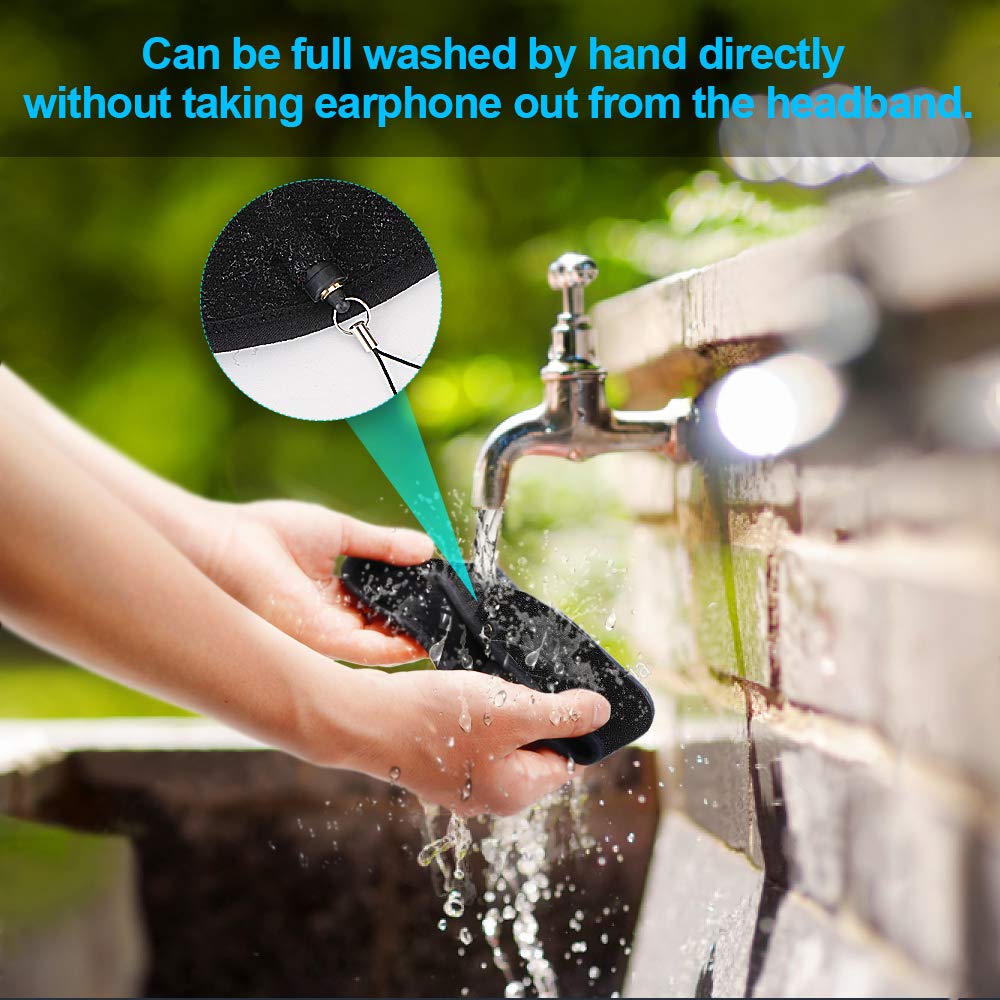 Sleep Headphones Bluetooth,Upgraded Bluetooth Sports Headband Headphones Wireless Sports Music Running Headset Washable Adjustable for Women Men (Black)