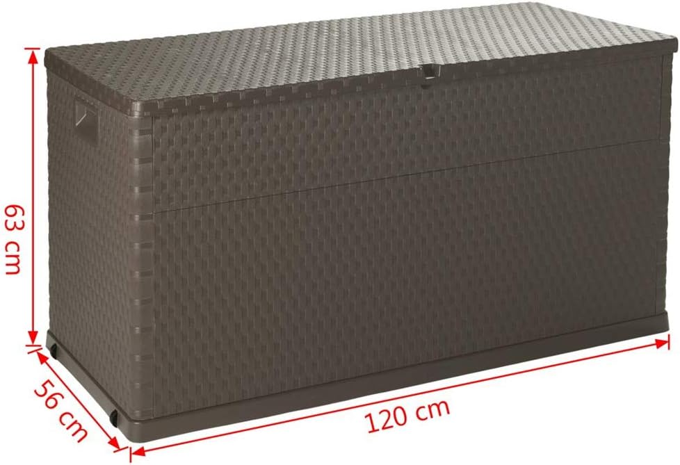 Black 150 X 50 X 60 Cm Bigto Garden Storage Box Poly Rattan Waterproof Outdoor Garden Shed Sheds Diy Tools Umoonproductions Com