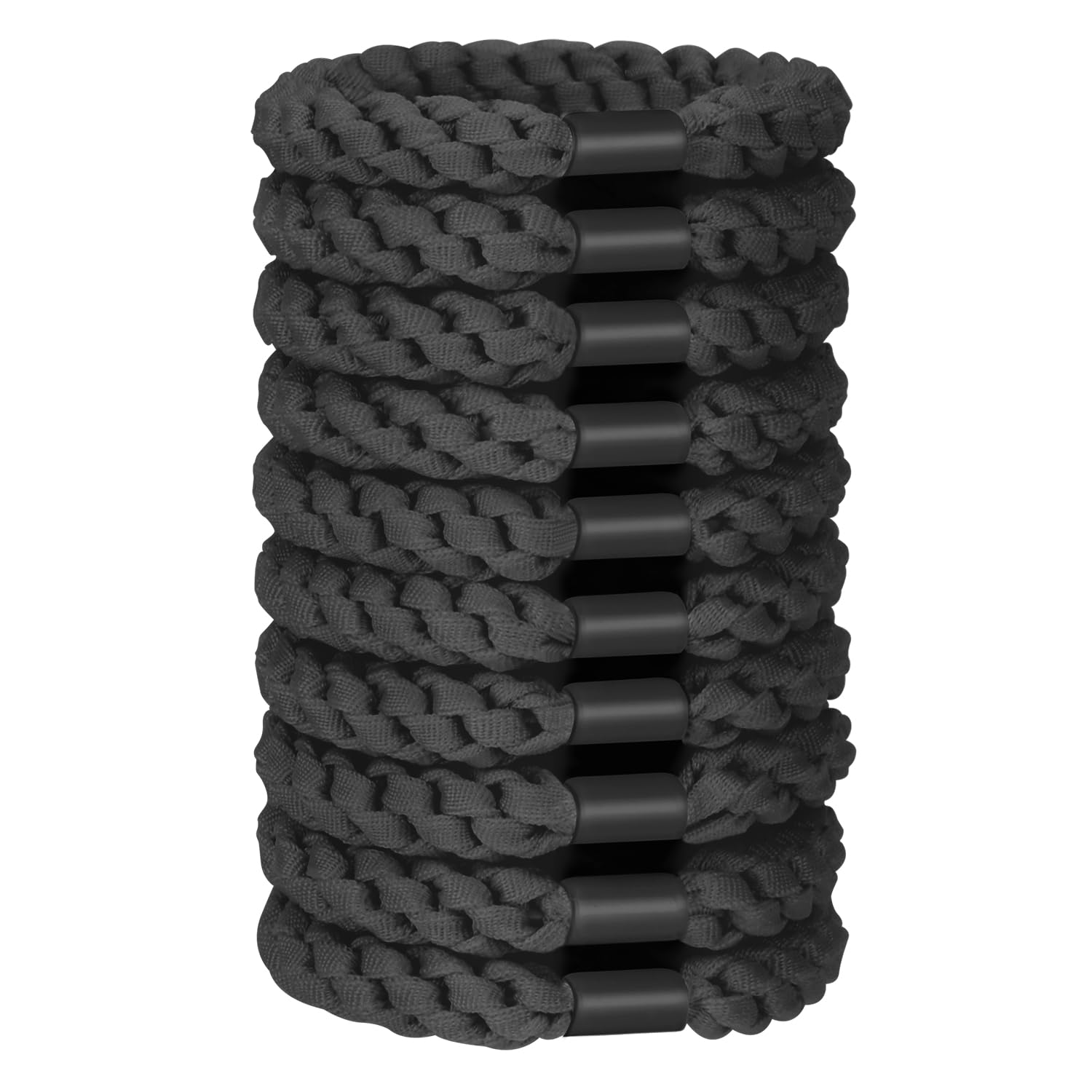 JessLab Hair Ties Set, 10 Pcs Soft Elastic Cords for Women No Damage Ponytail Holders Stretchy Bands Headband Accessory for Girls Ladies, Black