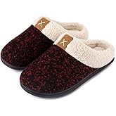 ULTRAIDEAS Women's Indoor Bedroom Slipper with Memory Foam, Gift for Women, Wool-Like House Shoe with Anti-Skid Rubber Sole for Ladies