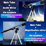 BESIMLI Telescope for Kids Beginners 50/360mm 90X Zoom Refractor with Tripod view 5