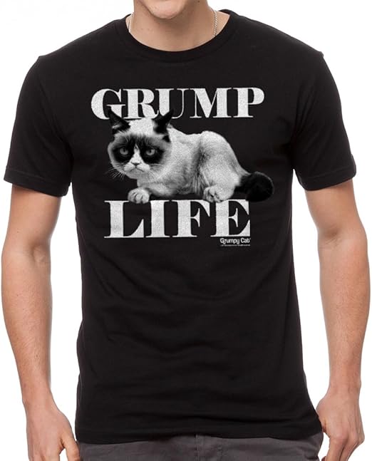 Grumpy Cat Grump Life Funny Unisex Adult Black TShirt Tee Amazon.ca