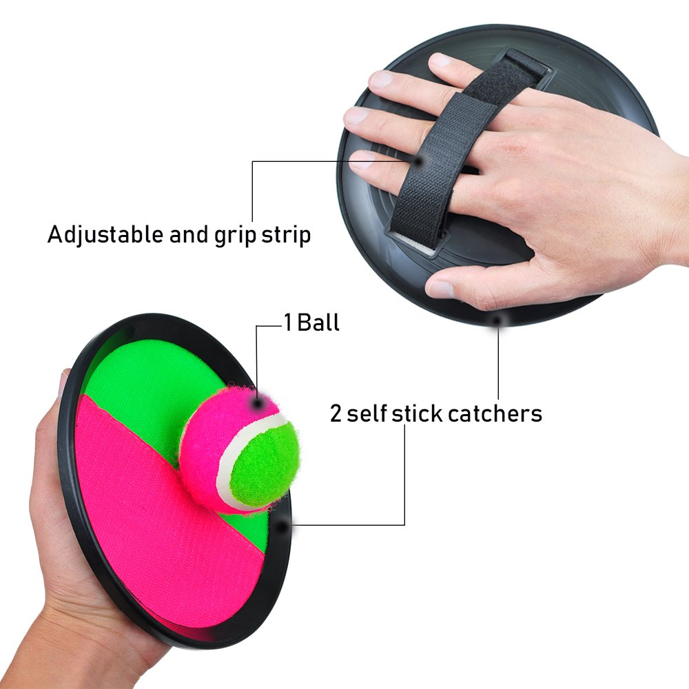 Enshey Throw & Fang Fledermaus Nylon Ball Spiel Set - Kind Kind im freien Garten Garten Strand Picknick Party Familie Poolspielzeug