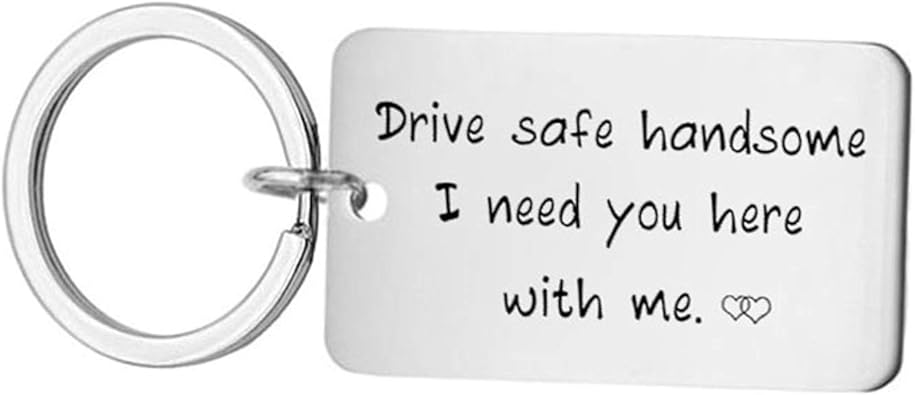 Hiuyoo Schlusselschilder Schlusselanhanger Dog Tag Gravur Drive Safe Handsome I Need You Here With Me Schlusselanhanger Drive Safe Edelstahl Schlusselbund Silber Amazon De Schmuck amazon de