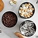 VonShef 3pc Canister Set with Bamboo Lids, Kitchen Containers for Coffee, Sugar, Tea with Airtight Seal, Modern Design Canisters, Set of 3, 1 Quart Capacity, 38oz