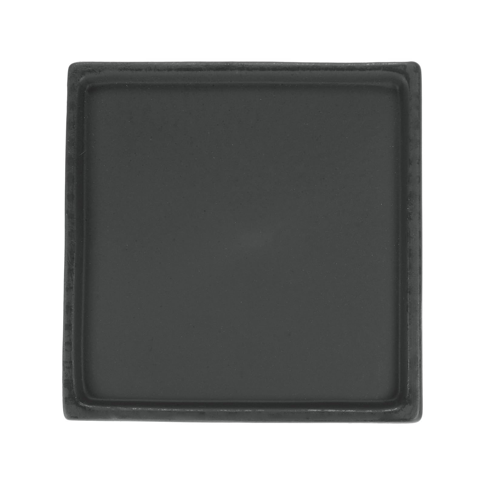 M METERXITY Ceramic Plant Saucer, 5 Inch Plant Water Catcher Tray, Plant Pot Saucers for Indoor/Outdoor Plants/Flower Drainage Drip Water Tray [Square Black]