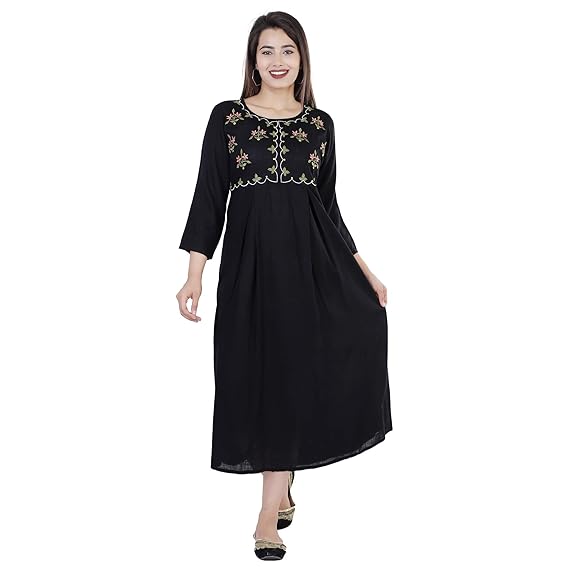 Vaibhav Industries Women's Handloom Rayon A-Line Kurta