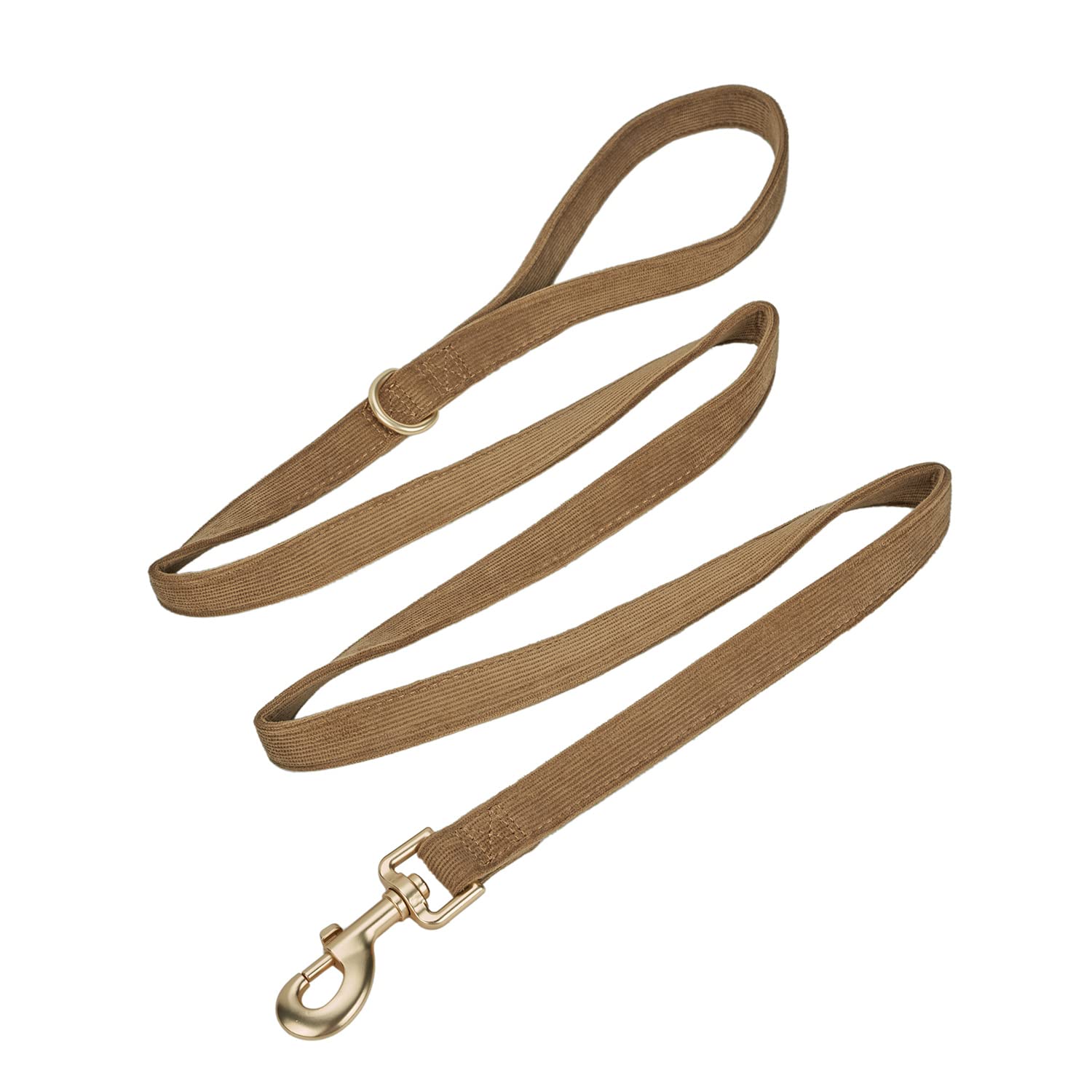 YUDOTE Soft Corduroy Dog Lead Small,Coffee Brown