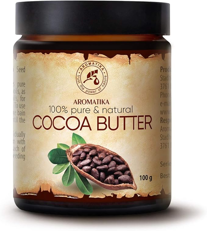 Cocoa Butter Pure & Natural 100gr Glass Brown Bottle Burkina Faso