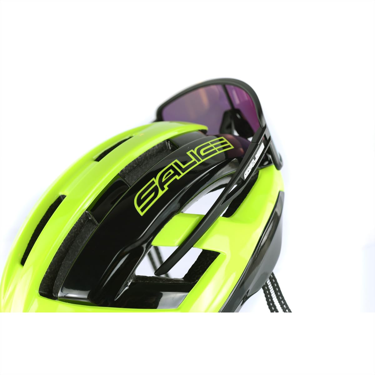 Salice, Unisex Adult Bicycle Helmet, Black/Lime, L/XL