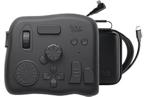 TOUR BOX TourBox Elite - Bluetooth Video Editing Controller Color Grading Speed Editor, Intuitive Control, Professional Digital Creator Console for DaVinci, Premiere, Final Cut Pro and More, Mac/PC (Black Set)