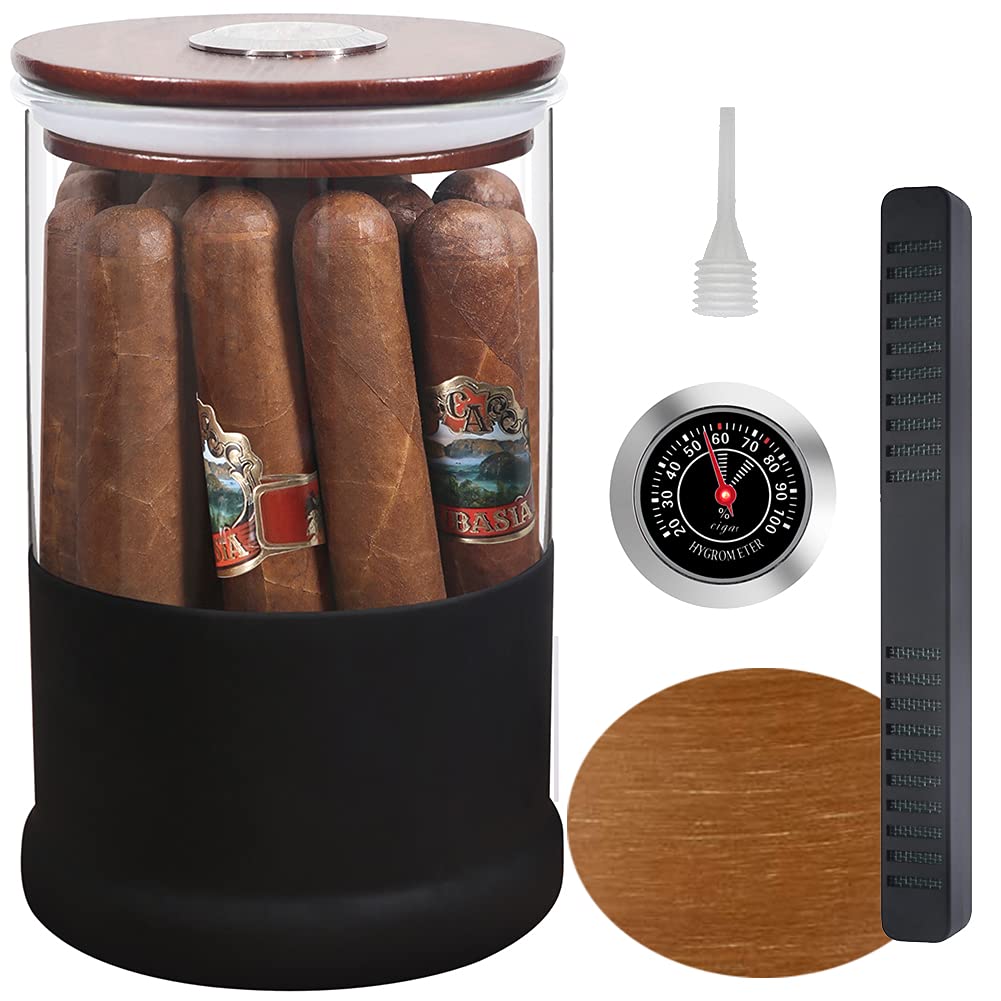Buy XIFEI Glass Humidor Jar with Humidifier and Hygrometer,humidor That