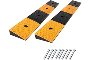 YTYIJIE 2 Pack 2" Rubber Curb Ramps Heavy Duty Driveway Curb Ramp 3 Ton Car Slope Ramp for Sidewalk Cars RV Trucks Shed Access Bike Pets Scooter Wheelchair 38.6 * 5.9 * 2inch