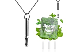 LAMKHOO Breathing Necklace to Quit Smoking and Vaping with Refillable Mint Pods Stop Smoking Aids Fidget Necklace for Anxiety Relief Smokeless Inhaler for Adults