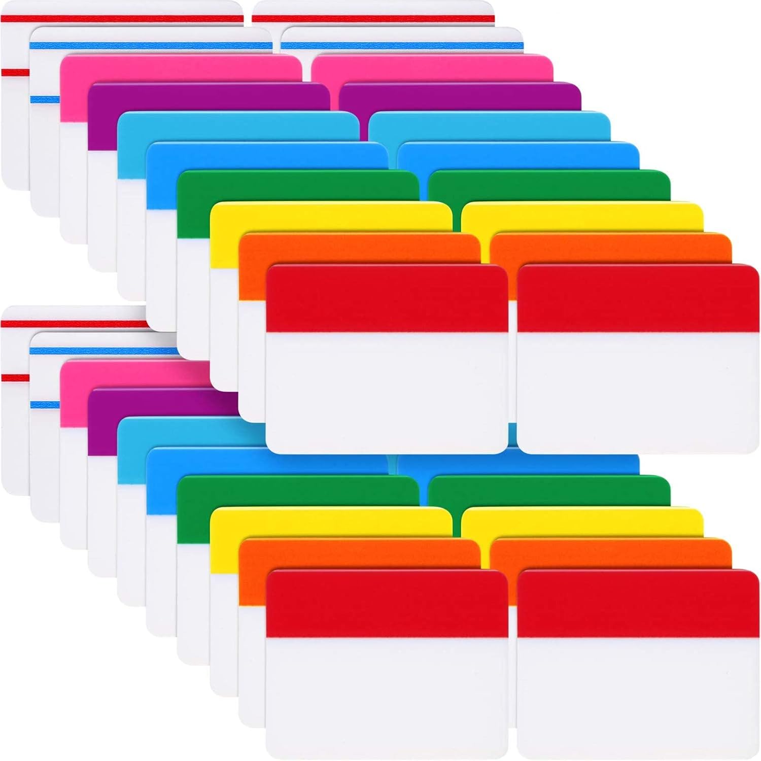 800 Pieces File Tabs Sticky Index Tabs, Writable and Repositionable Filing Tabs Flags for Pages or Book Markers, Reading Notes, Classify Files, 40 Sets (10 Colors, 2 Inch) : Office Products