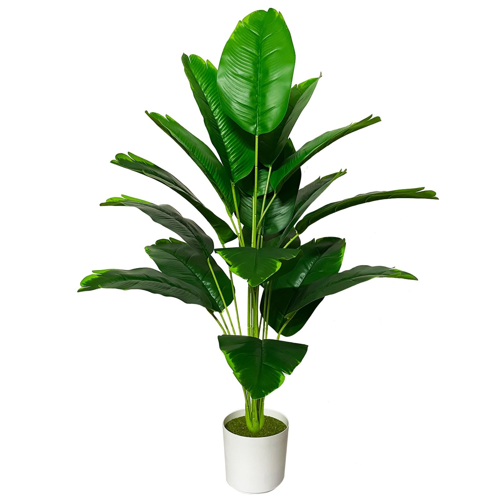 AIVORIUY Artificial Plant in Pots Fake Plants Indoor Outdoor, Faux Potted Tree Tropical Palm Floor Plants for Home Office Living Room Bedroom Decor Housewarming Gift (80cm Green Banana)