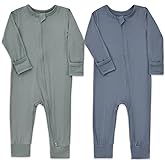 Aablexema Baby Footless Pajamas Zipper with Mitten, Rayon from Bamboo, Infant Long Sleeve Romper Pjs