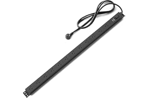 Amazon Basics Surge Protector Power Strip, 12 Outlet, Heavy Duty, Metal, 600 Joules, 6ft Extension Cord, Mountable, Rectangle, Black