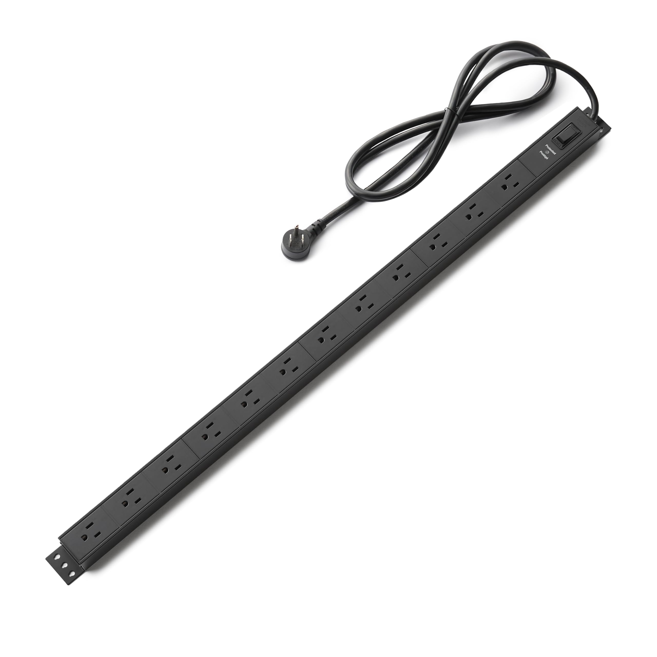 Amazon Basics Surge Protector Power Strip, 12-Outlet, Heavy Duty, Metal, 600 Joules, 6ft Extension Cord, Wide Spaced, Mountable, Black