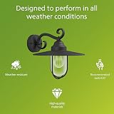 Philips Pasture Outdoor Wall Light IP44 Aluminium Black E27 Bulb Sold Separately view 3