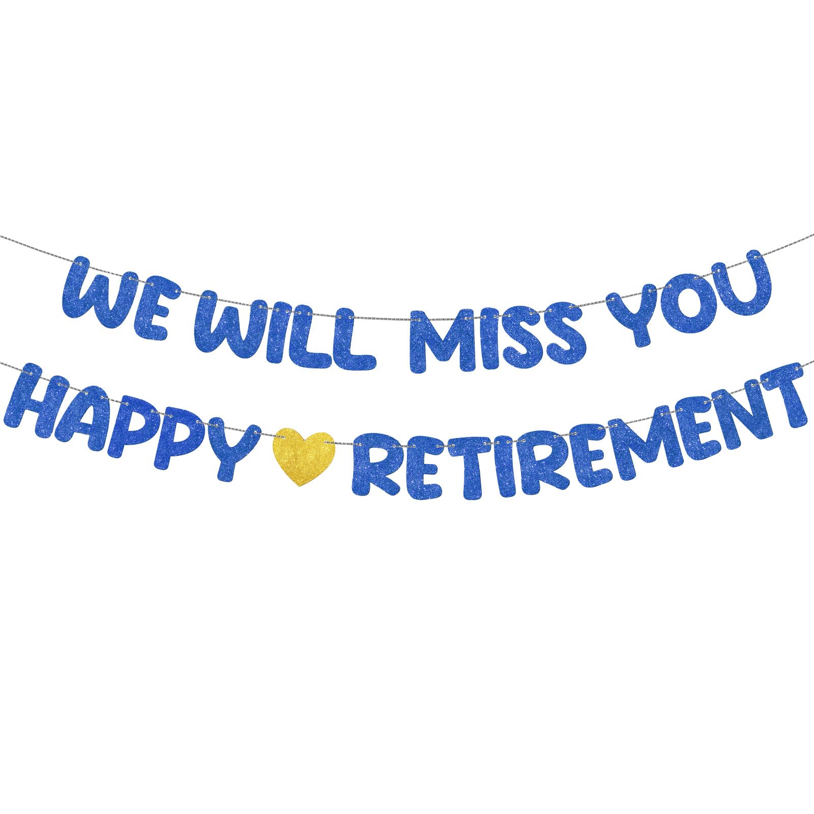 Fulmoon Pre Strung Happy Retirement and We Will Miss You Banner Bunting ...